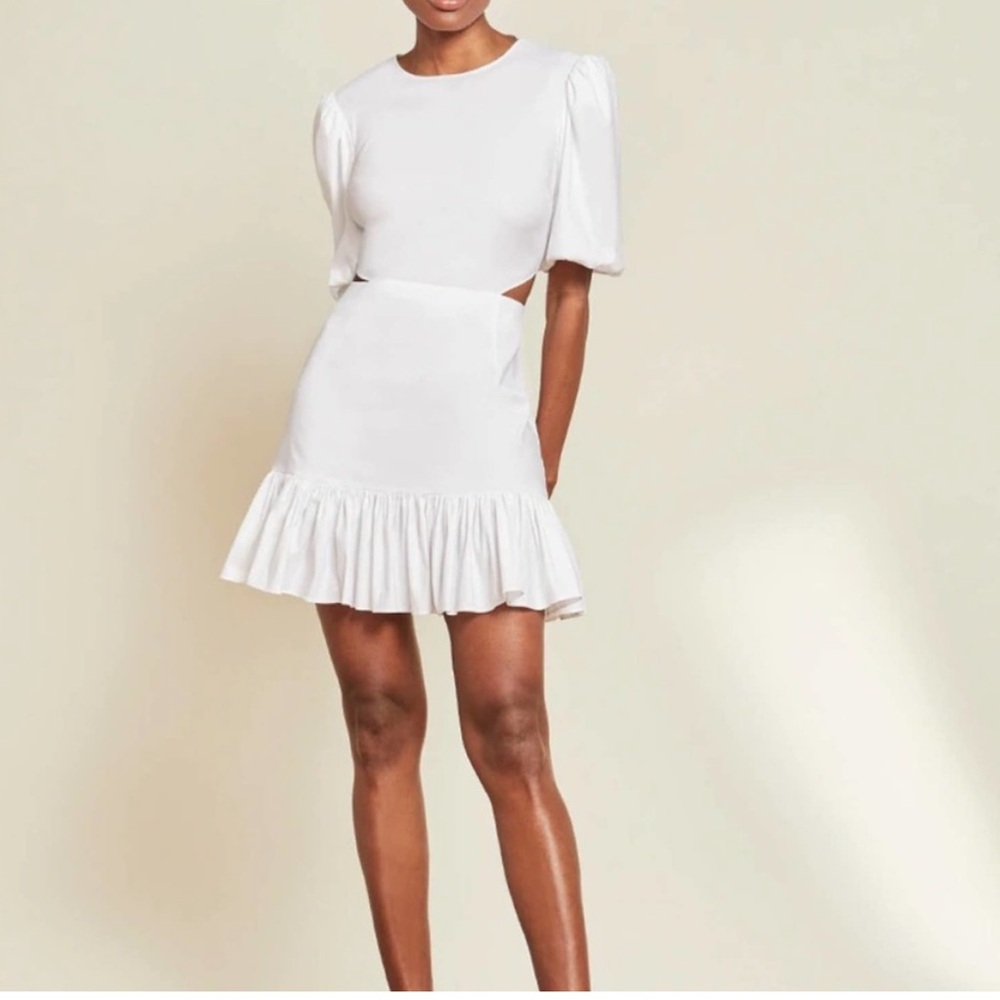 Veronica Beard Iker Puffed Sleeve Mini Dress